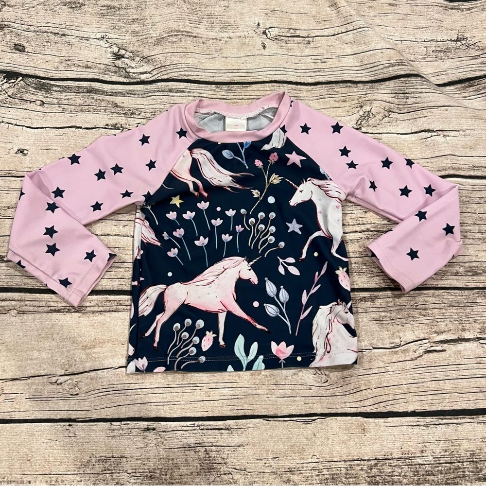Mollie Loves Lily Unicorn Rashguard Size 2t